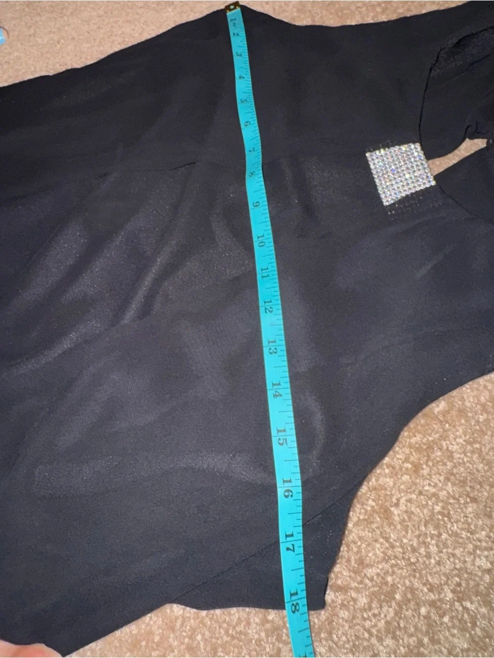 Rhinestone Detail Sleeveless Black Cocktail Party Dress.  Size 10.